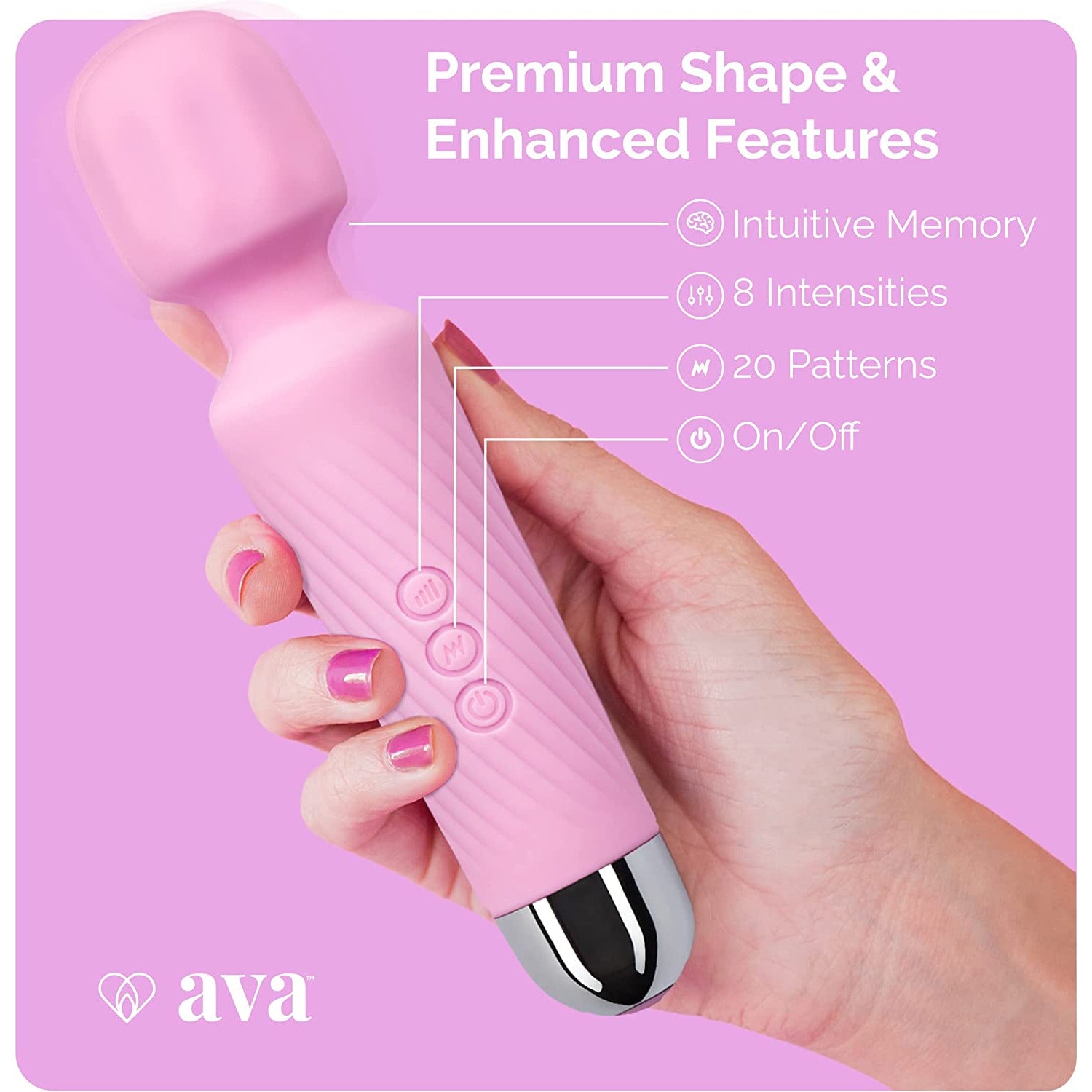Vibrator Wand with Rechargeable Battery  (PINK)